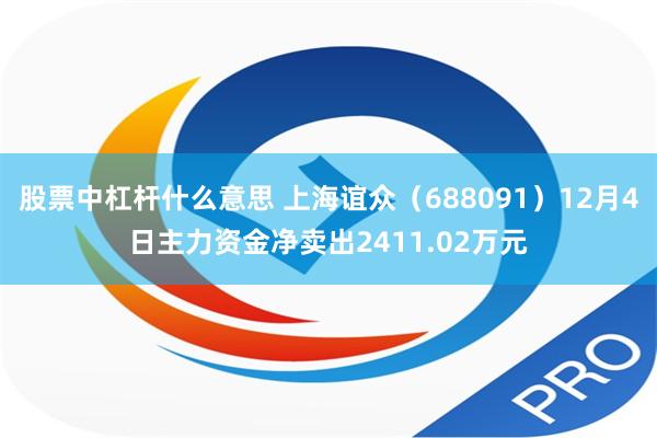 股票中杠杆什么意思 上海谊众（688091）12月4日主力资金净卖出2411.02万元