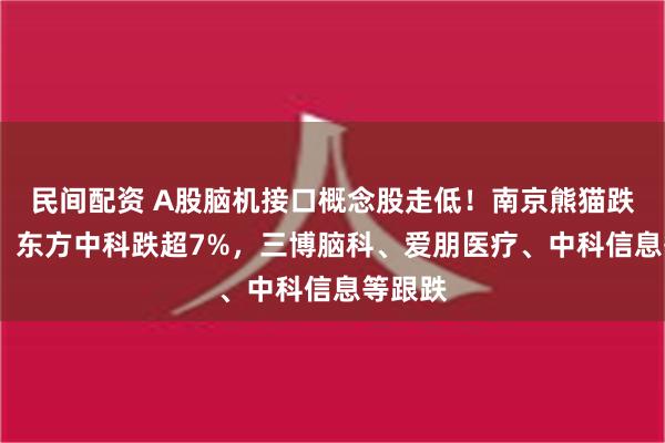 民间配资 A股脑机接口概念股走低！南京熊猫跌近8%，东方中科跌超7%，三博脑科、爱朋医疗、中科信息等跟跌